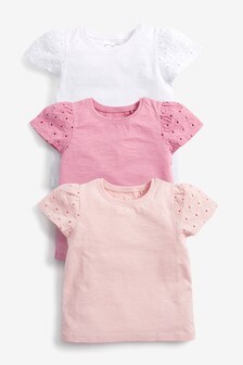 Pink 3 Pack Cotton T-Shirts (3mths-7yrs) (795256) | €15 - €20
