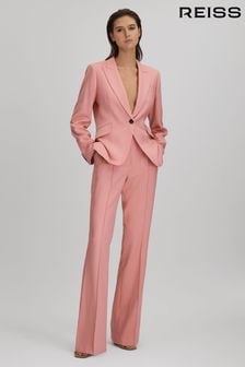 Reiss Pink Millie Petite Tailored Single Breasted Suit Blazer (795694) | ₪ 1,954