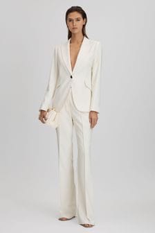 Reiss Cream Millie Petite Tailored Single Breasted Suit Blazer (795917) | ₪ 1,954