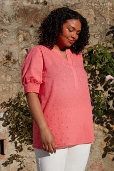 Live Unlimited - Curve - Roze bobbelige blouse met korte mouwen (796105) | €42
