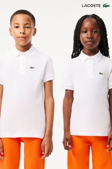 Белый - детская футболка-поло Lacoste классического кроя (796544) | €55 - €76