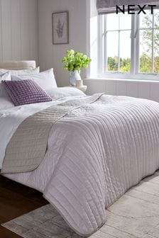 Lilac Purple Reversible Cotton Rich Bedspread (797475) | kr335 - kr502