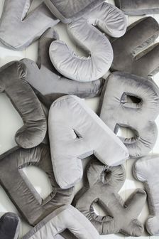 Grey Monogram Letter Cushion