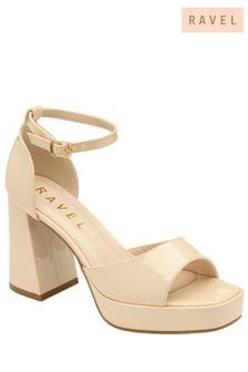 Ravel Cream Platform Sandals With Ankle Strap (798320) | AED277