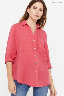 Cortefiel Pink Tencel denim Shirt (798399) | 142 zł