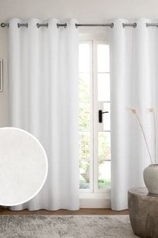 White Cotton Eyelet Lined Curtains (799117) | €25 - €114