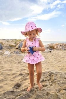 JoJo Maman Bébé Pink Swimsuit With Integral Nappy (799404) | EGP722