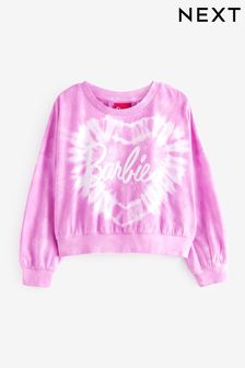 Barbie Pink Tie Dye License Long Sleeve Cuffed Sweat Top (3-16yrs) (799654) | €10 - €12.50