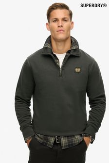 Выбелен. черный - Superdry Contrast Stitch Half Zip Sweat Top (799969) | 42 710 тг