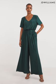 Zelena plisirana enodelna obleka iz džersija s širokimi hlačnicami Jd Williams Premium (7UL988) | €24