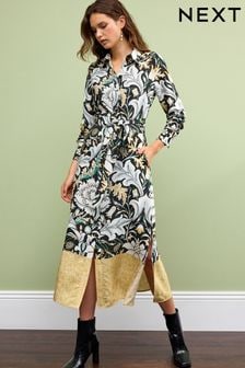 Severne and Sunflower Print Morris & Co. Midi Shirt Dress (800057) | €27