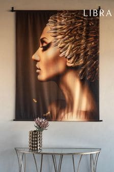 Libra Gold Golden Feather Ballerina Velvet Wall Hanging (800080) | $470