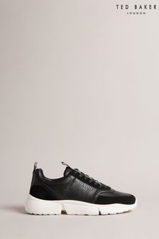 Ted Baker Cecylew Black Webbing Leather And Suede Sneakers (800340) | €177