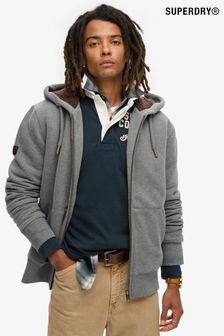 Marnă gri antracit - Superdry Borg Lined Zip Hoodie (800387) | 501 LEI