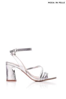 Moda in Pelle Serine Silver Embellished Heel Sandals With Glitz Strap (800836) | €46