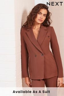 Rust Brown Tailored Double Breasted Blazer (800924) | SGD 116