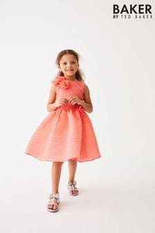 Baker By Ted Baker Strukturiertes Kleid mit Zierblume, Orange/Apricot (802022) | 75 € - 83 €