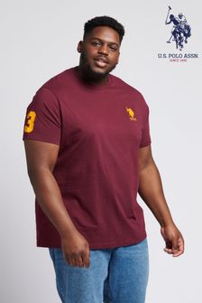 אדום - U.S. Polo Assn שחקן גדול וגבוה לגברים 3 חולצת טי עם לוגו (802044) | ‏151 ‏₪
