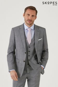Skopes Buxton Grey Check Tailored Fit Suit Jacket (802068) | SGD 261