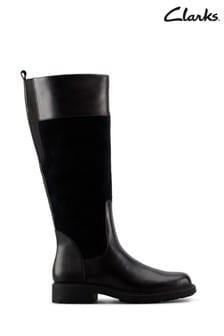 Clarks Black Warm Lined Lea Orinoco Hi Boots