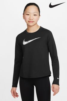 Черный - базовый топ с длинными рукавами Nike Dri-fit One (802275) | €19