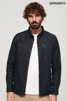 Superdry Blue Merchant Denim 100% Cotton Overshirt (802530) | $129