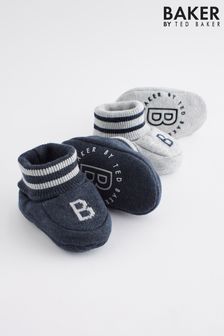 Baker by Ted Baker Baby Boys Knitted Booties Gift Set 2 Pack (802938) | 119 QAR