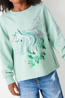 Mint Green Pretty Unicorn Long Sleeve T-Shirt (3-16yrs) (802985) | €6.50 - €9
