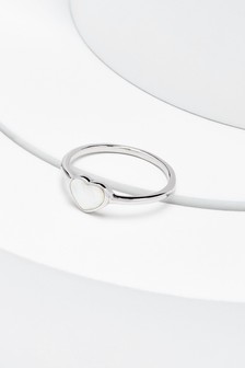 Стерлинговое серебро - Кольцо с перламутровым сердечком (803147) | 441 грн