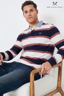 Crew Clothing Company White Stripe Cotton Classic Rugby Shirt (803190) | €45