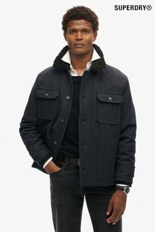 Chevrons bleu marine - Superdry Merchant Wool Chore Jacket (803332) | €188