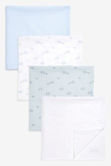 Blue Elephant Baby 4 Pack Muslin Squares (804543) | kr107