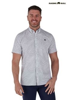 Raging Bull Grey Short Sleeve Palm Tree Poplin Shirt (804710) | €41 - €43.50