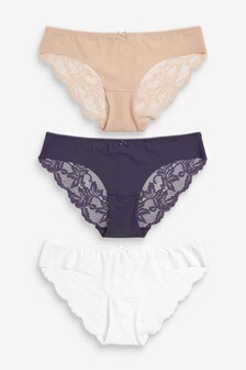 Lot de 3 culottes sans VPL avec dos en dentelle