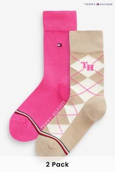 Tommy Hilfiger Kids Cream Argyle Pattern Socks 2 Pack (805123) | $22