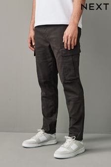 Brown Slim Fit Cotton Stretch Cargo Trousers (806149) | kr309