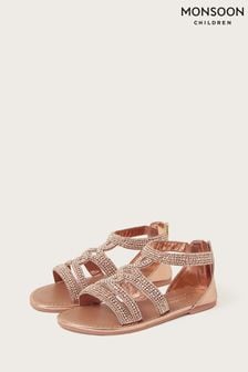 Monsoon Gold Beaded Strappy Sandals (806355) | €17.50 - €18.50