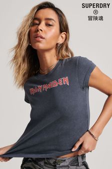 Superdry Grey Iron Maiden Cap Band T-Shirt (806366) | AED166