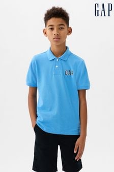 Niebieski - Gap Logo Short Sleeve Polo Shirt (4-13 lat) (806398) | 75 zł