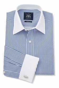 Savile Row Co Blue Stripe Classic Fit Double Cuff Shirt (806441) | 84 €