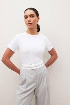 White The Everyday Crew Neck Cotton Rich Short Sleeve T-Shirt (806530) | $8