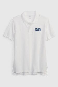 Белый - Рубашка поло с короткими рукавами и логотипом Gap (4-13 лет) (806580) | €19