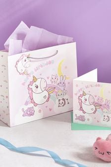 Pink Unicorn Gift Bag and Card Set (806634) | CA$9