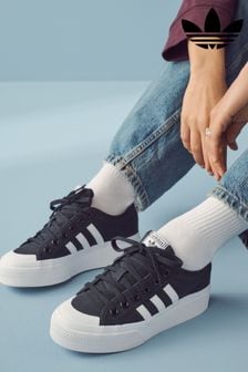 adidas Originals Black Nizza Platform Trainers (806733) | $111