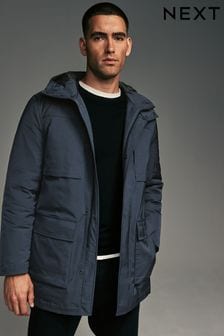 Navy Blue Shower Resistant Padded 4 Pocket Coat (806870) | €138