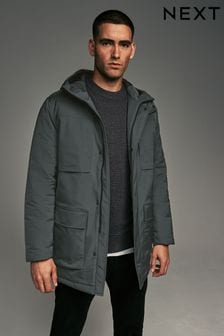 Charcoal Grey Shower Resistant Padded 4 Pocket Coat (806946) | $153