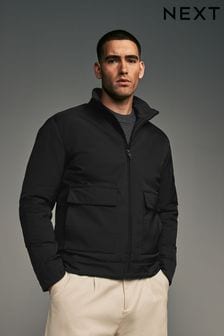 Black Shower Resistant Padded Funnel Neck Coat (806980) | $118