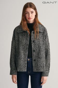 GANT Grey Pattern Cropped Wool Jacket (807414) | 977 zł