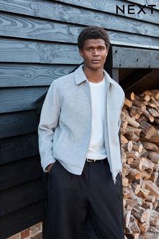Wool harrington jacket mens on sale
