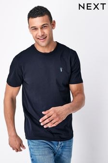 Navy Blue Regular Fit 100% Cotton Stag T-Shirt (808173) | $16